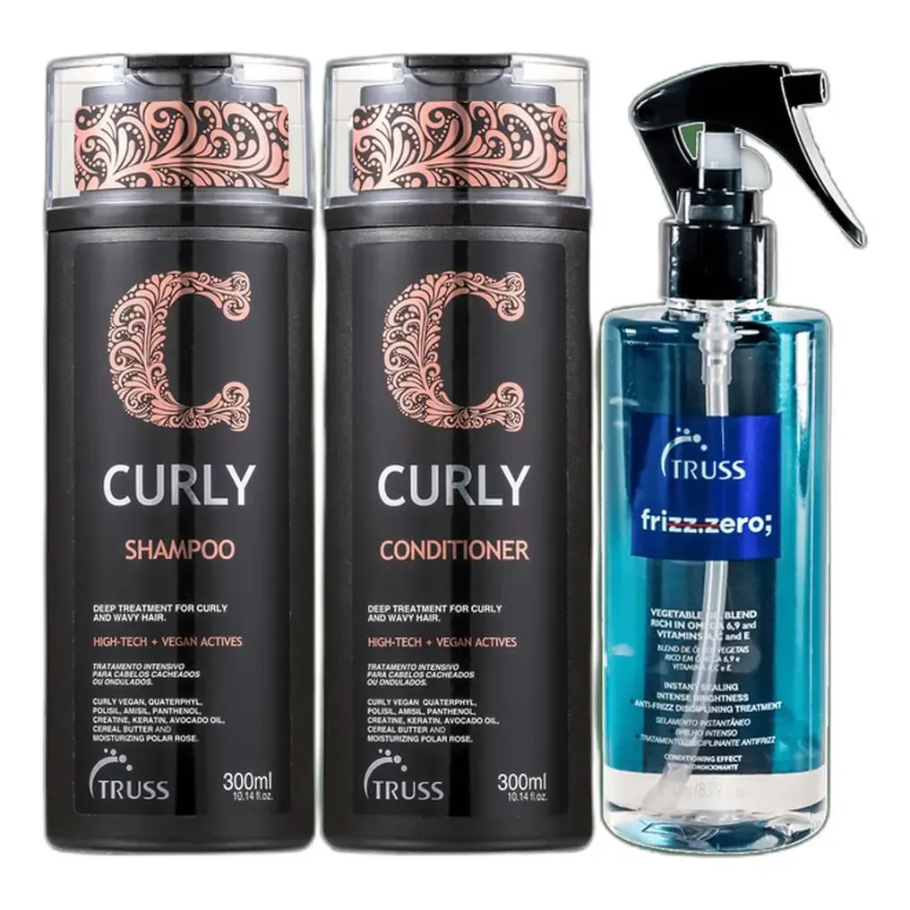 Kit Truss Frizz Zero Curly (3 Produtos)