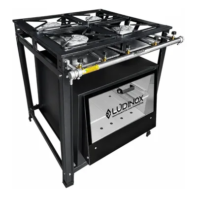 Fogão Industrial 4 Bocas Alta Pressão Com Forno 100l 80x73cm