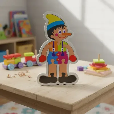 Quebra Cabeça Pinoquio 17x29cm 9 Peças Infantil Educativo