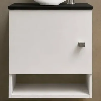 Gabinete Para Banheiro 40cm Com Cuba E Espelho Suspenso