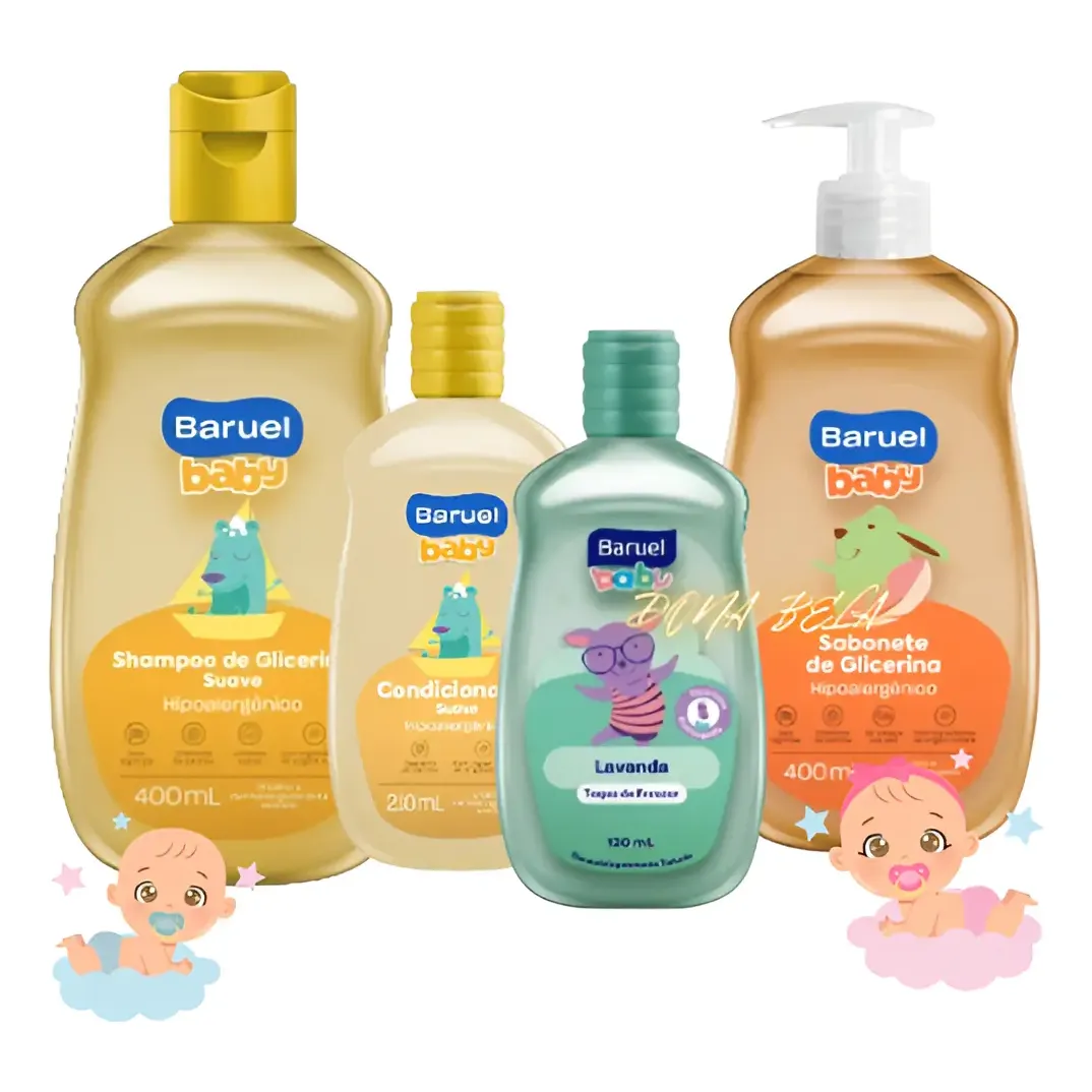 Kit Baruel Bebê Infantil: Shampoo/condicionador/sabo/colônia