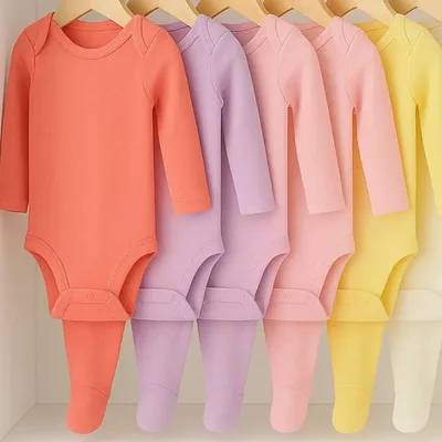 Kit 6 Peças Body E Mijão Roupa De Bebê Menina Manga Longa