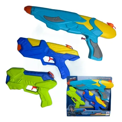Kit 3 Pistolas Arma Agua Diversão Brinquedo Infantil Menino