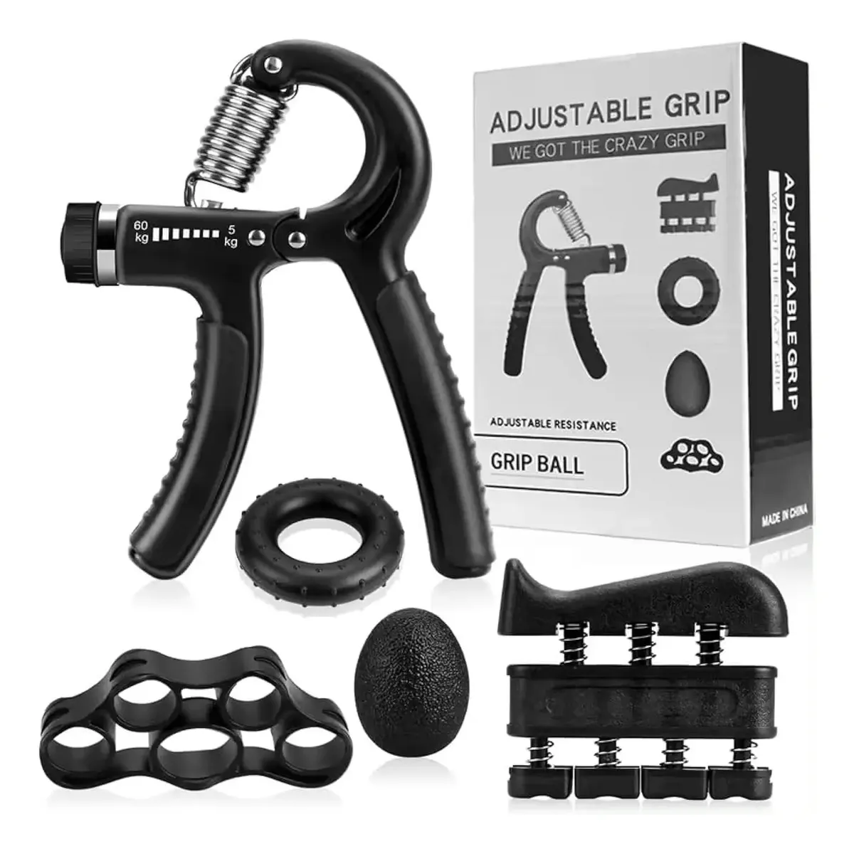 Kit Hand Grip Para Fortalecimento De Mãos Dedos Fisioterapia