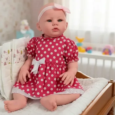 Boneca Reborn Realista Menina Abigail 100% Vinil + Vestido