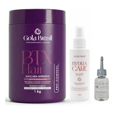Kit Máscara Btx Sem Formol C Protetor Térmico E Finalizador