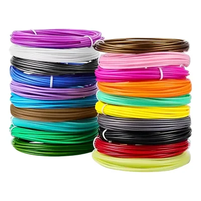Kit Filamentos Pla 20 Cores 100m Caneta 3d E Impressora 3d
