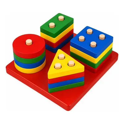 Brinquedo Pedagógico Montessori Encaixe Formas Geométricas