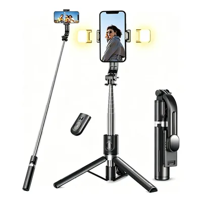 Bastão Pau De Selfie Tripé Celular C/led Controle Bluetooth