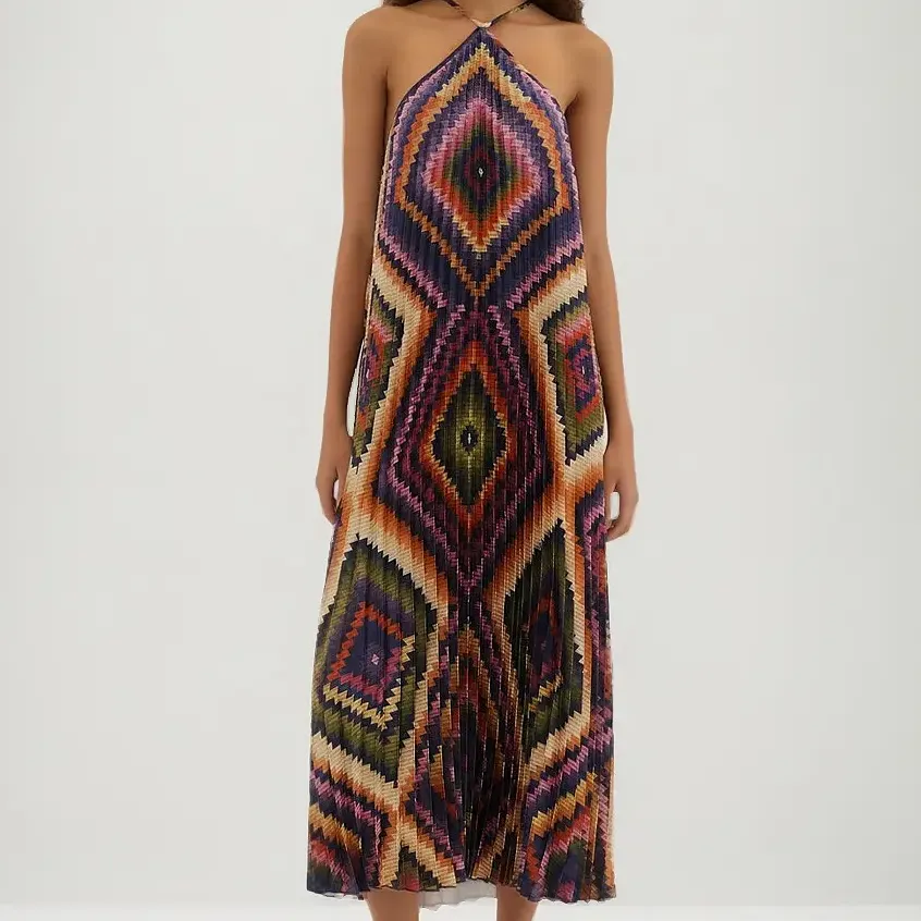 Vestido Plissado Farm Rio Pretti