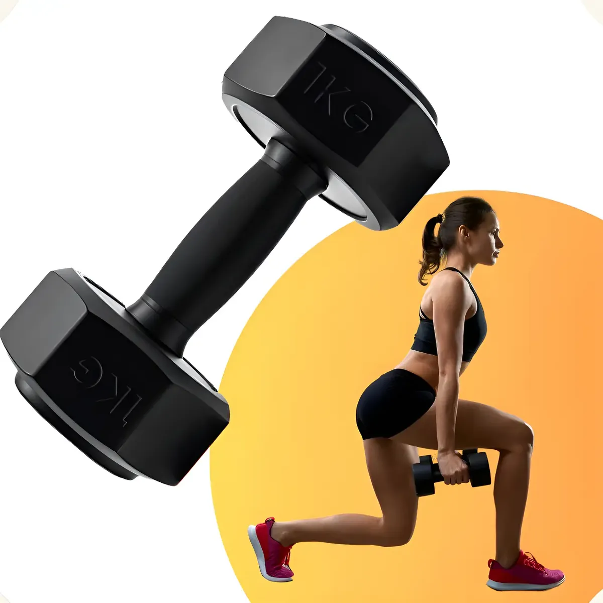 Par Halter Sextavado Academia Peso 1kg Cada Treino Em Casa