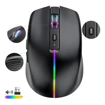 Mouse Sem Fio Recarregável Gamer Ergonômico Bluetooth 2.4g