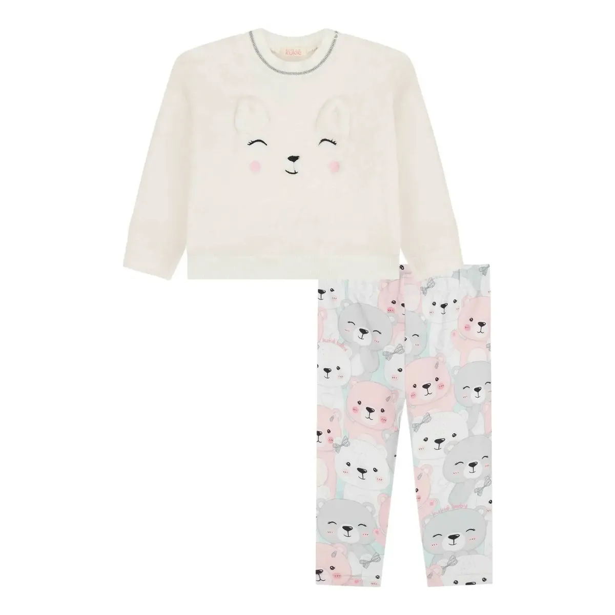 Conjunto Infantil Blusa Ursa Pelos E Legging Ursas Kukiê
