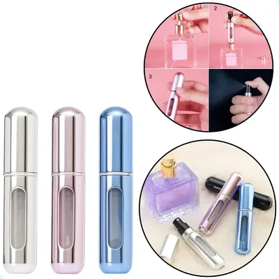 3 Mini Spray Porta Perfume Recarregável Para Viajem Bolsa Portátil