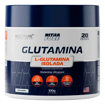 Glutamina 100% Pura Vegana Glutapure Aminoácido Nitrafuze