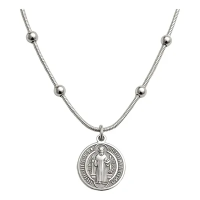 Colar Feminino Medalha De São Bento 100% Aço Inoxidável