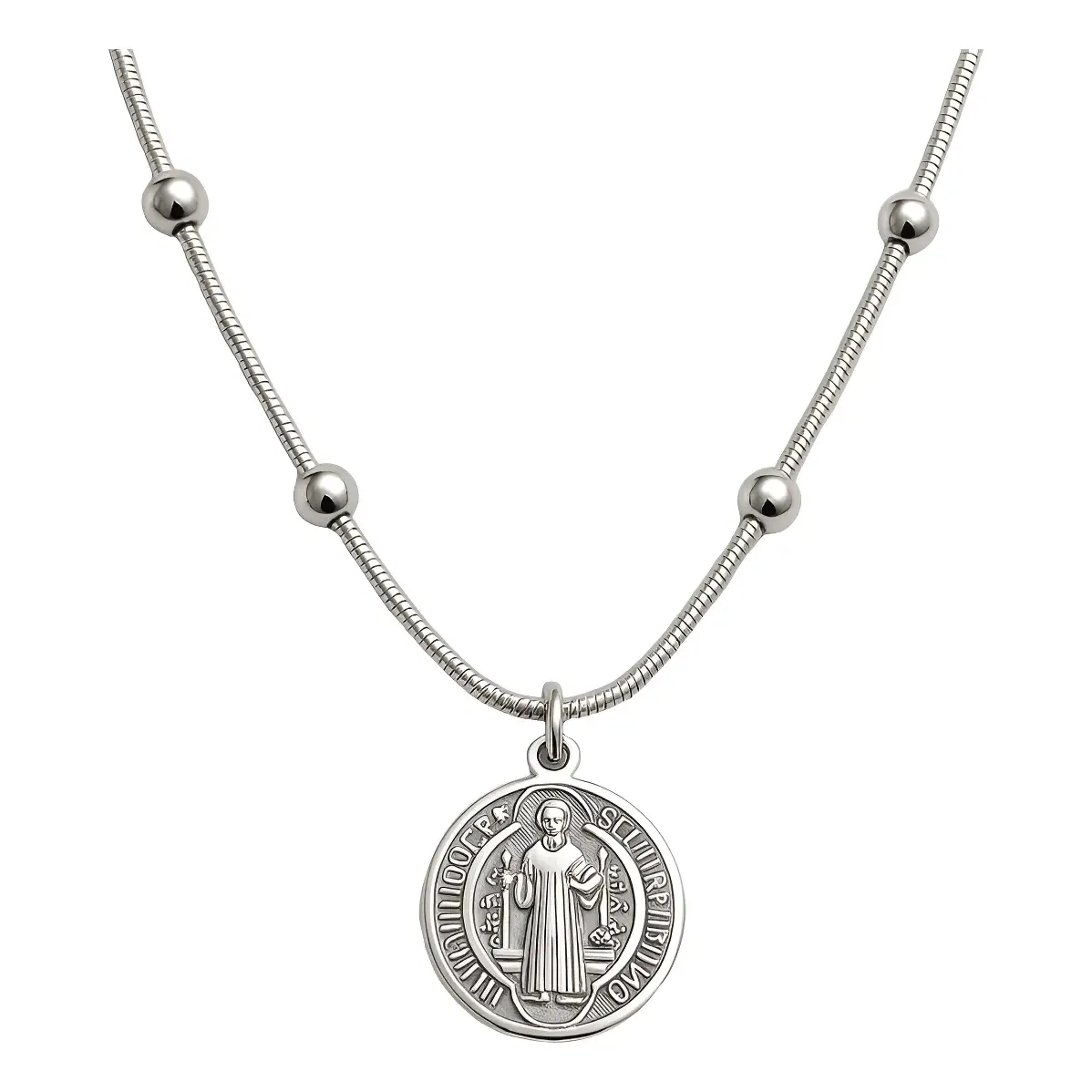 Colar Feminino Medalha De São Bento 100% Aço Inoxidável