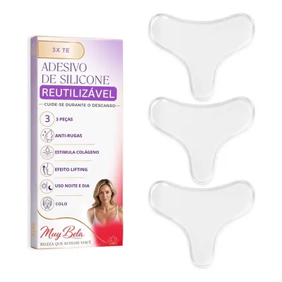 Kit 3un Adesivo Silicone Anti Rugas Colo Tê - Peito 30 Usos