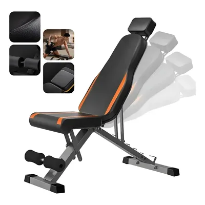 Cadeira De Treino Fitness Ajustável Inclinada Na Cor Preta