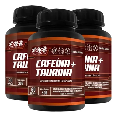 Kit 3 Fnb Cafeína E Taurina 60 Cápsulas - Flora Nativa