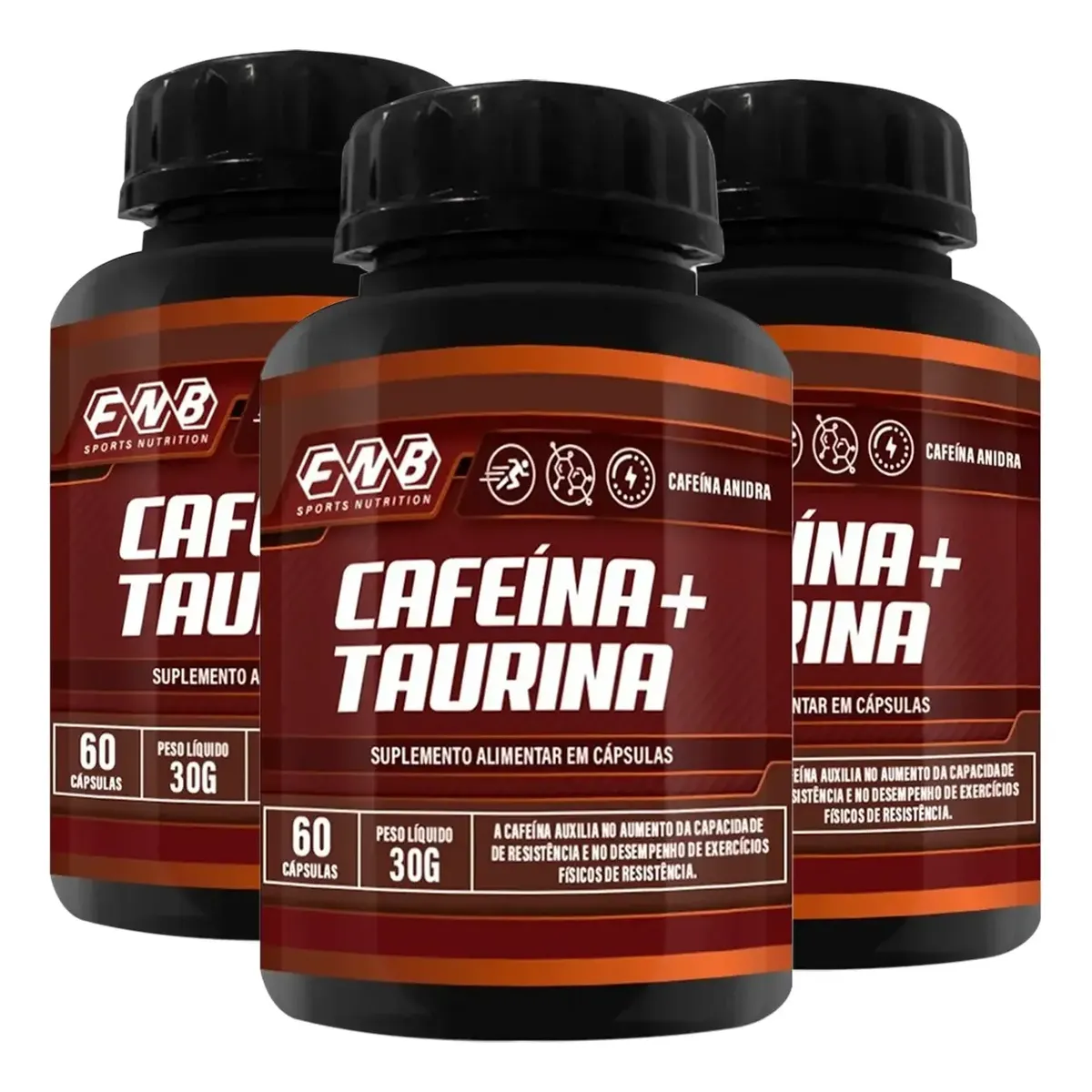 Kit 3 Fnb Cafeína E Taurina 60 Cápsulas - Flora Nativa