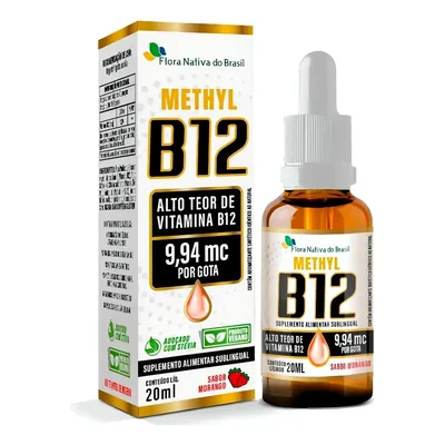 Vitamina B12 Metilcobalamina Em Gotas 9,94mcg Sabor Morango