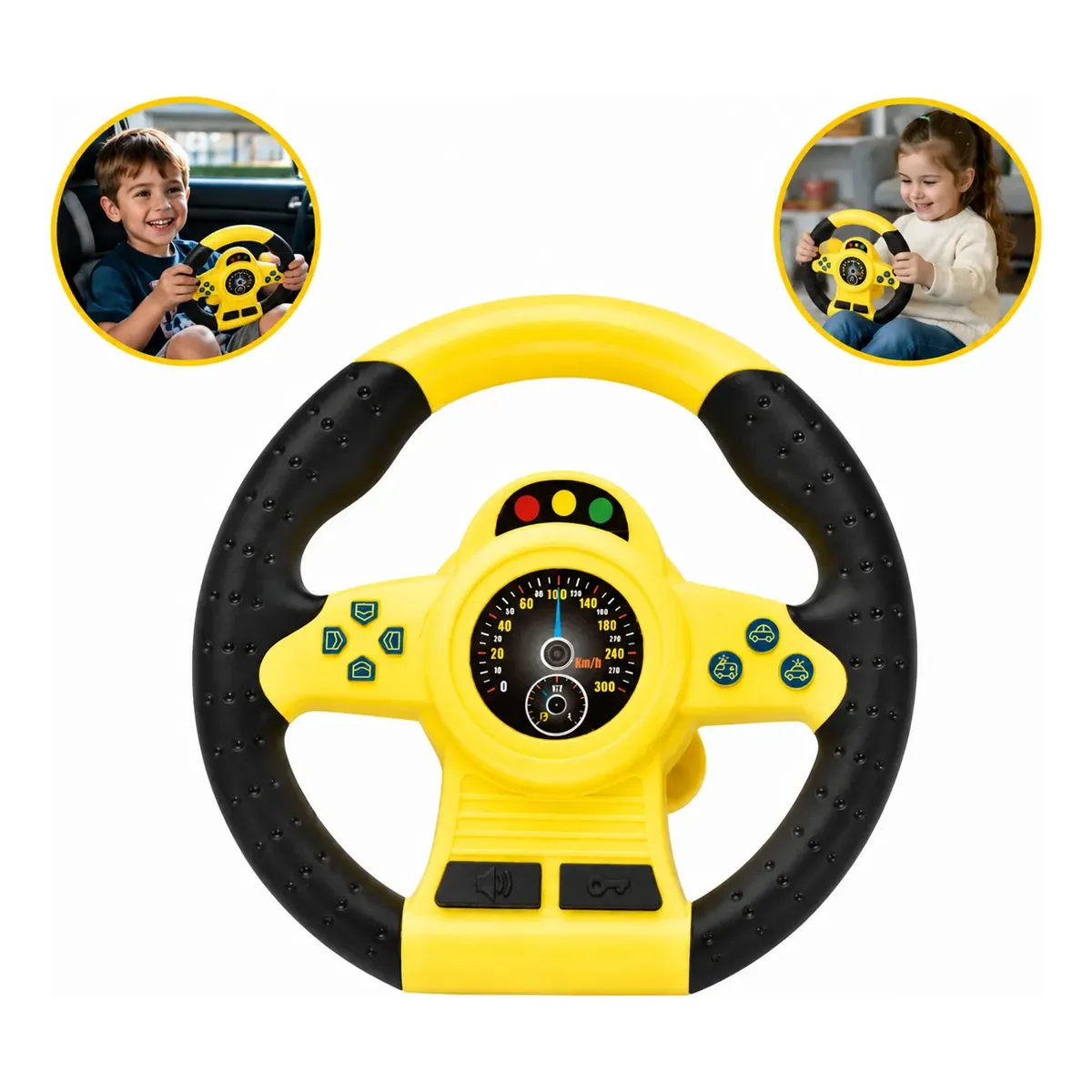Volante Brinquedo Infantil Musical Gira 360o Sons De Carro