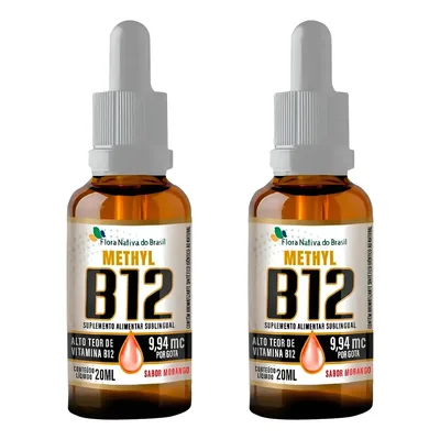 Kit 2 Vitamina B12 Em Gotas 9,94mcg Sabor Morango