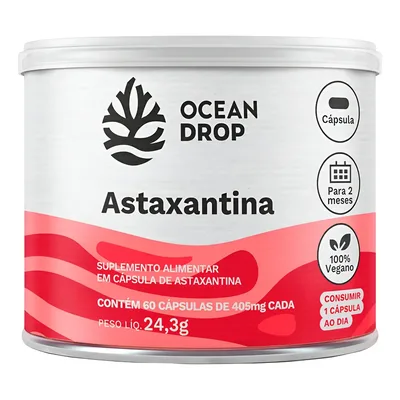 Astaxantina 100% Vegana Antioxidante Natural Ocean Drop