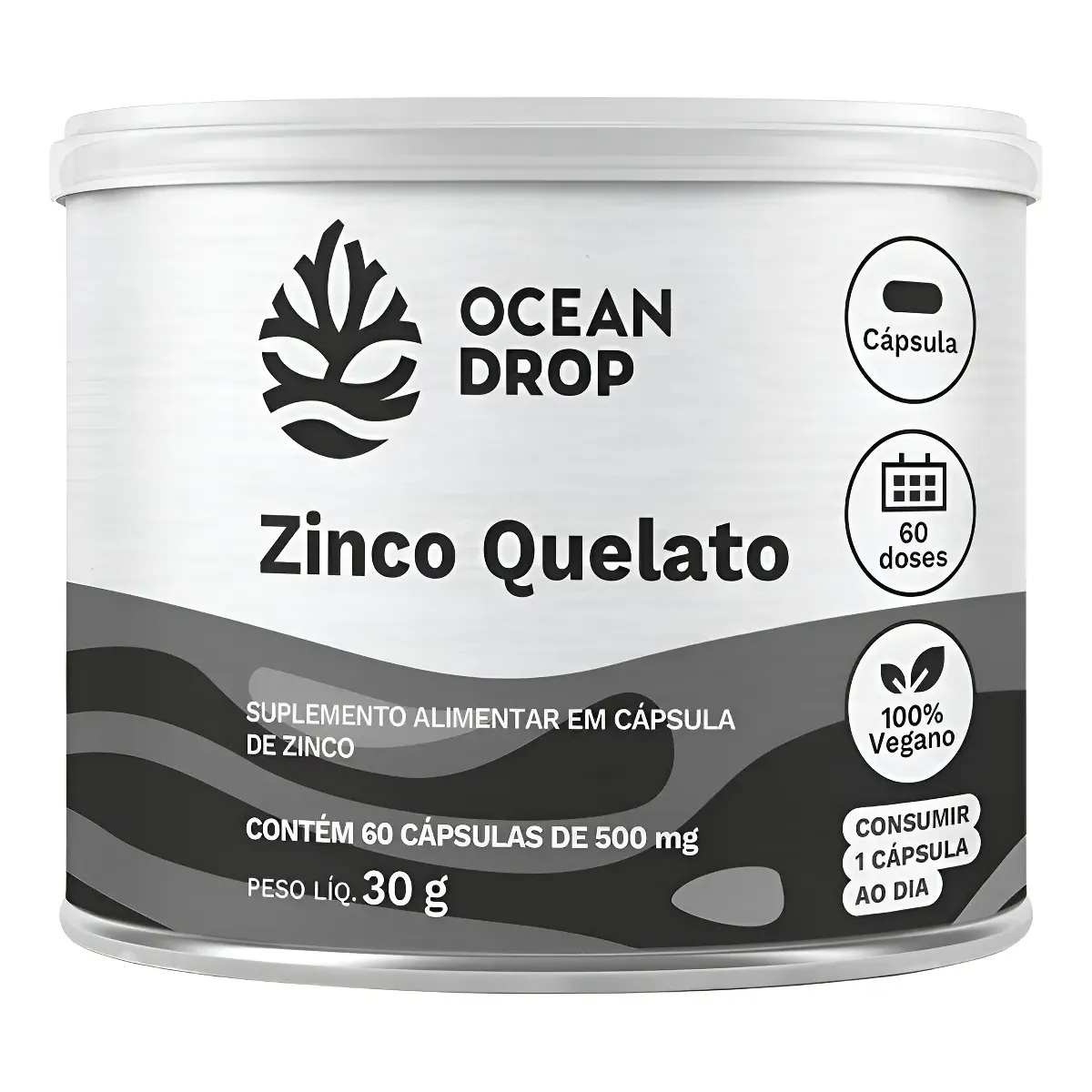 Zinco Quelato Bisglicinato Ocean Drop Mineral Aminoácido