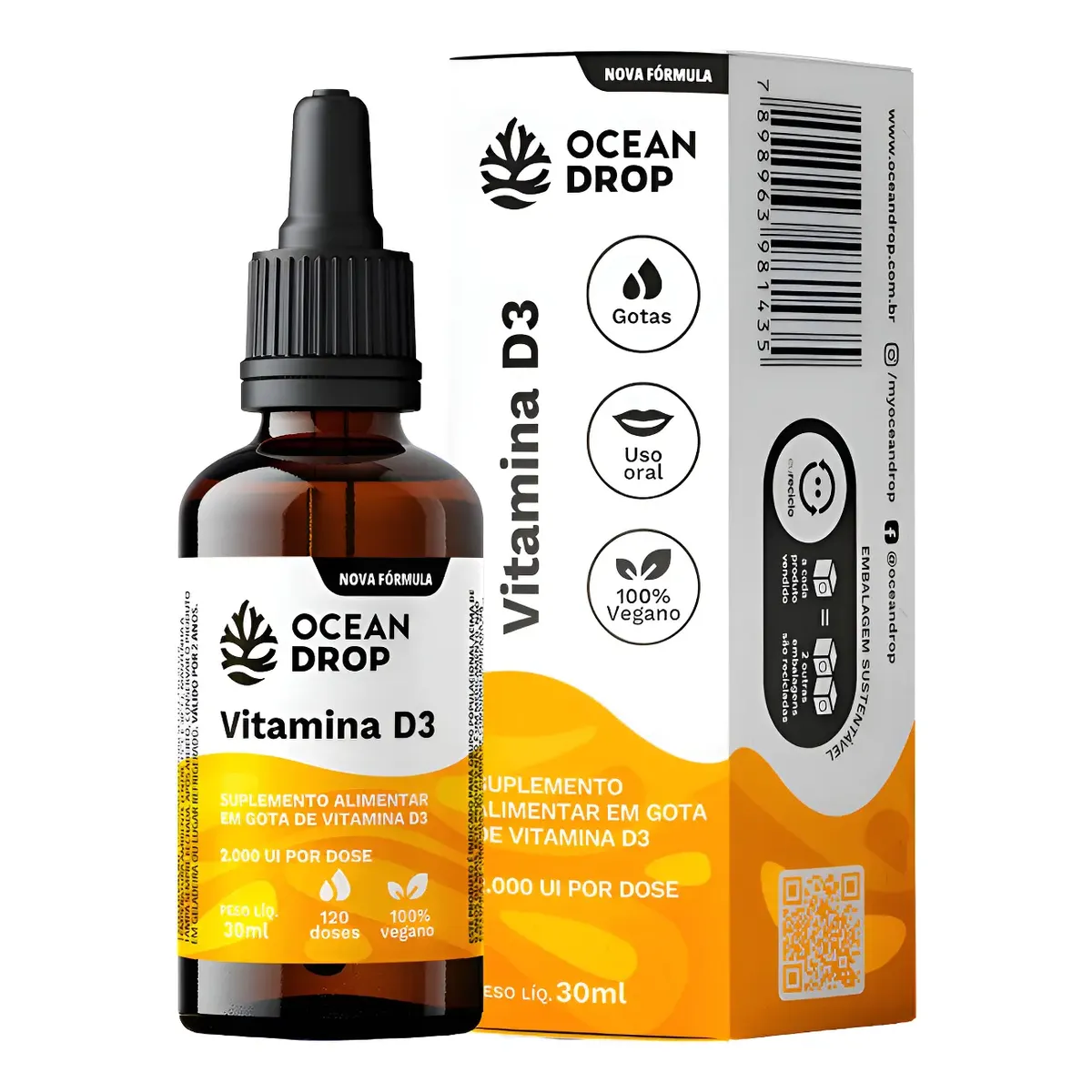 Vitamina D3 Colecalciferol Gotas Ocean Drop D Alfa Tocoferol