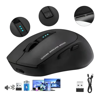 Mouse Sem Fio Bluetooth Recarregável Gamer Ergonômico 2.4g