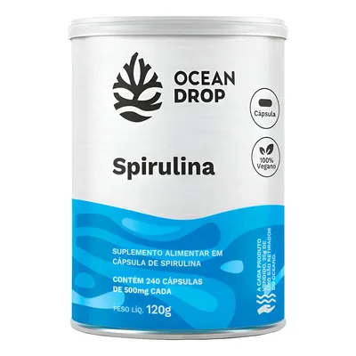 Spirulina Ocean Drop Suplemento Alga Azul 100% Natural Caps