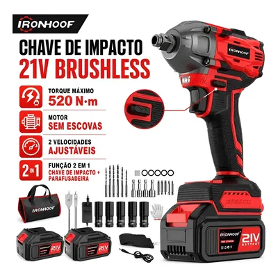 Chave De Impacto Eletrica Bateria Parafusadeira Brushless
