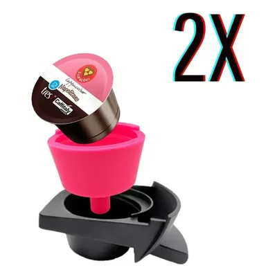 2x Adaptador Cápsulas Três Corações Máquina Dolce Gusto Rosa