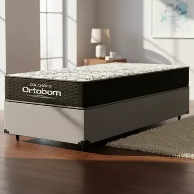 Cama Box + Colchão - Espuma D45 Ortobom Airtech 150 Solteiro