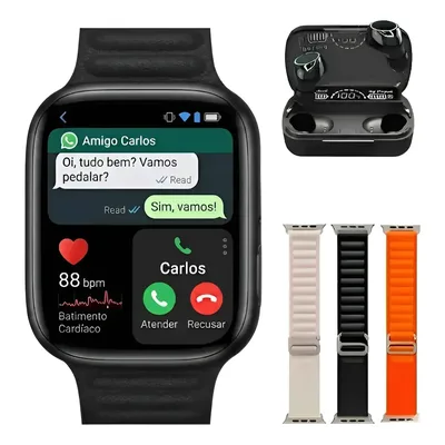 Smartwatch P/ Iphone Samsung S11 Pro Series 11 Faz Ligação
