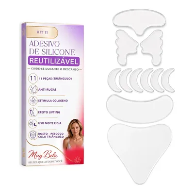 Kit Adesivos Anti Rugas Rosto 11 + Pescoço + Colo Skin Care