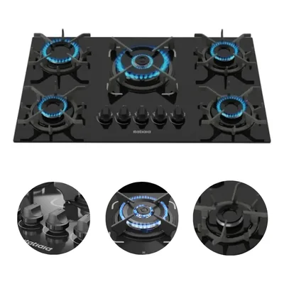 Fogão Cooktop 5 Bocas Tripla Chama Ferro Fundido Itatiaia