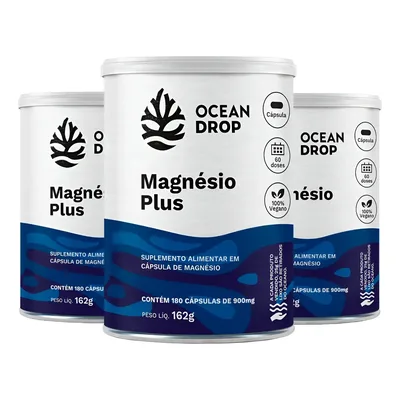 3x Magnésio Plus Ocean Drop Dimagnésio Malato Taurato