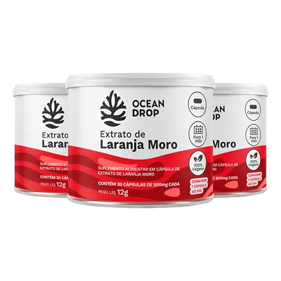 Kit 3x Extrato De Laranja Moro Ocean Drop Antocianinas