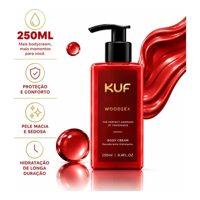 Creme Hidratante Kuf Woodsex 250ml Body Cream Importado