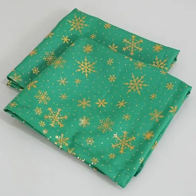 Kit 2 Guardanapos Tecido Estampado Natal 42 X 42 Oxford