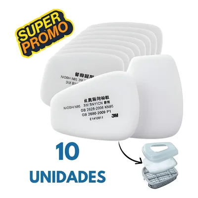 Kit 10 Pré-filtros 5n11 P2 Compatíveis Com Máscara 6200