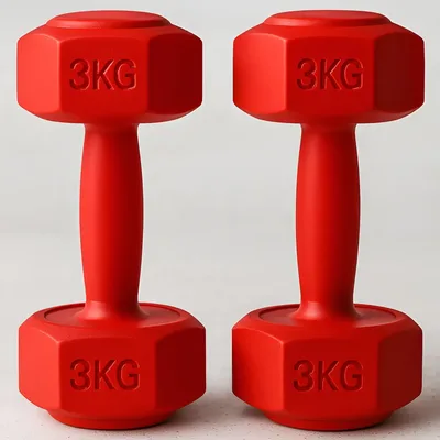 Par Halteres Emborrachados 3kg Musculação Treino Hexagonal