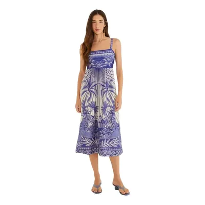 Vestido Farm Rio Midi Estampado Afeto Tropical