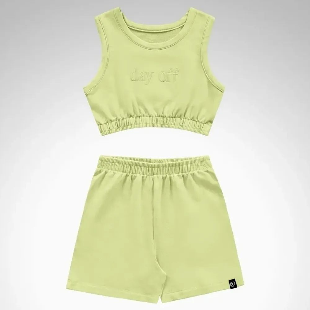 Conjunto Infantil Top E Short Fakini Playground