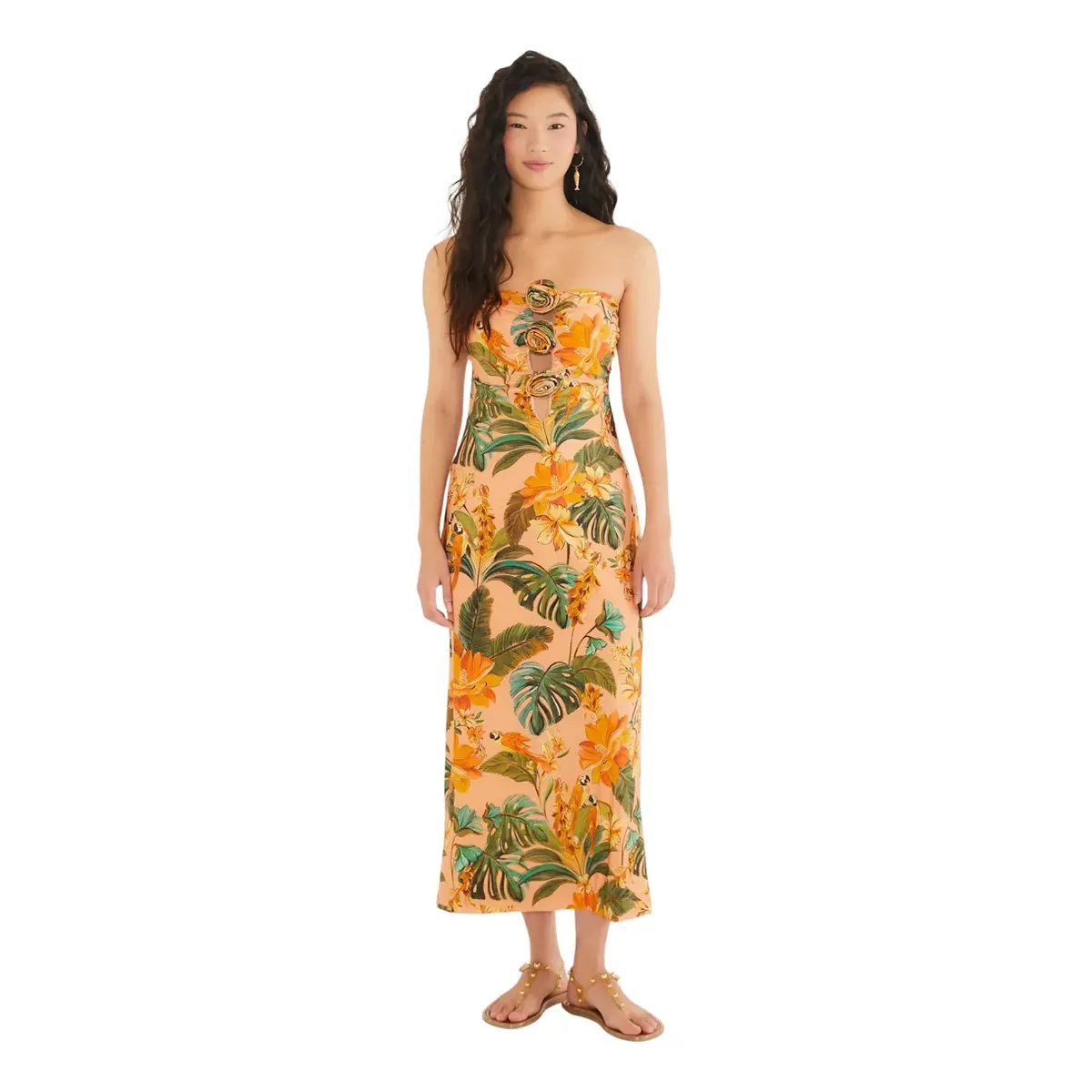 Vestido Farm Rio Flor Canto Dos Pássaros