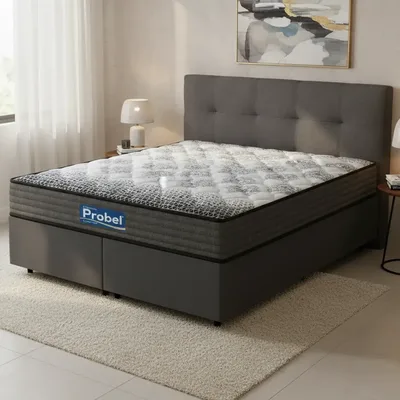 Cama Box + Colchão De Espuma D60 Comfort Force Probel Queen