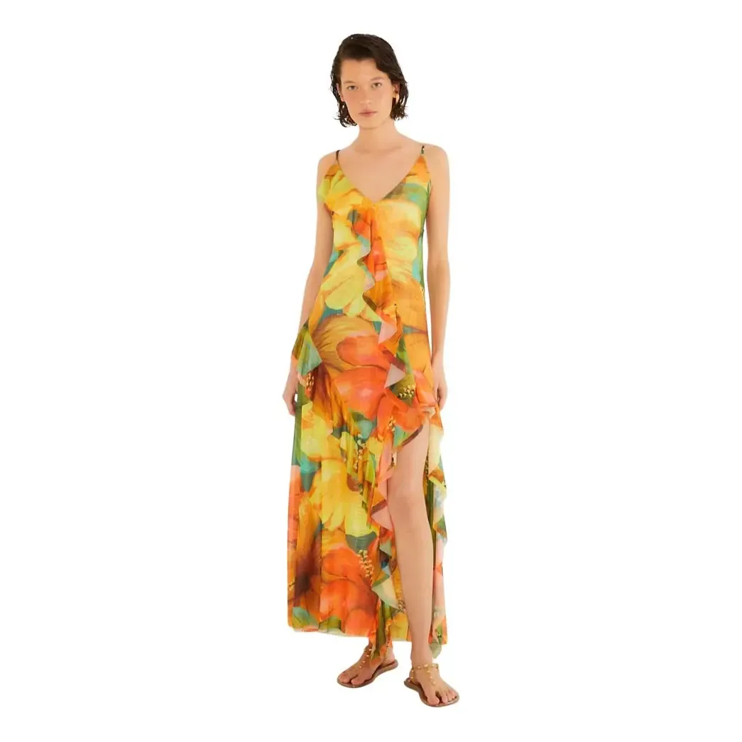Vestido Farm Rio Tule Estampado Thalia